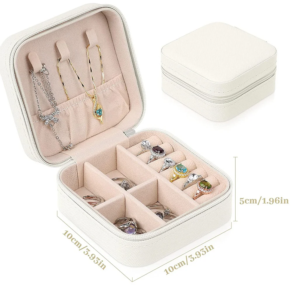 صندوق مجوهرات للسفر للسيدات، صندوق تخزين بنمط مطبوع أنيق #2