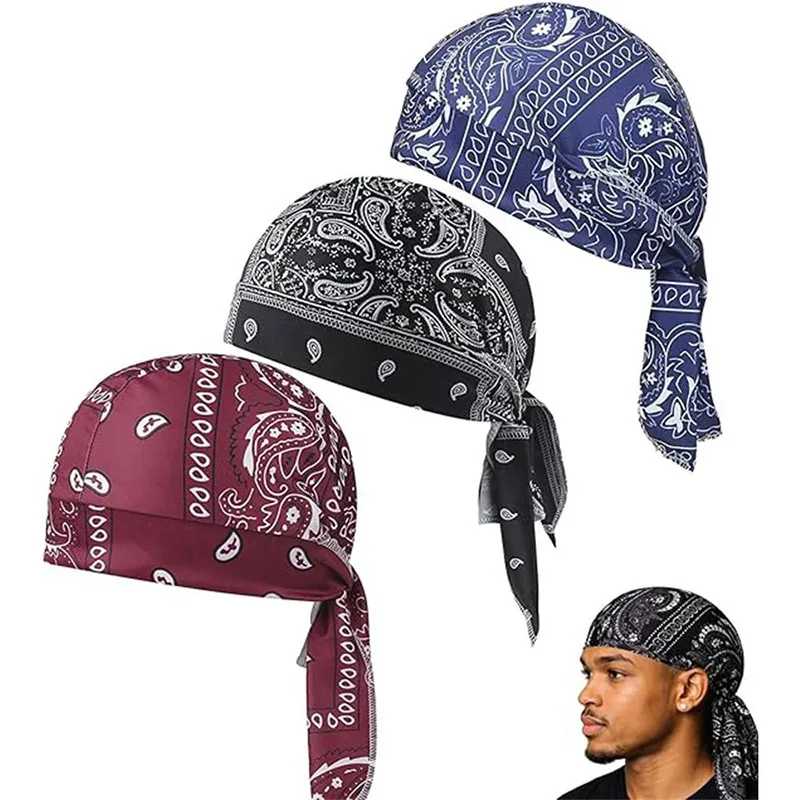 Pañuelo para la Cabeza con Estampado Paisley, Transpirable, para Ciclismo, Gorro Ligero Estilo Hip Hop, Multicolor, Absorbente de Sudor