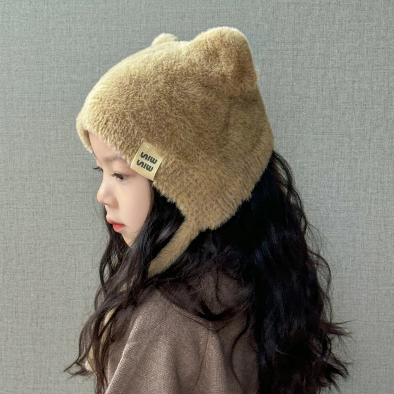 หมวกปิดหูขนนุ่มน่ารักสำหรับเด็ก หมวกคลุมศีรษะเด็กอายุ 1-5 ปี สำหรับเด็กชายและเด็กหญิง หมวกไหมพรมกันหนาวแบบหนา อุ่นสบายสำหรับเด็ก
