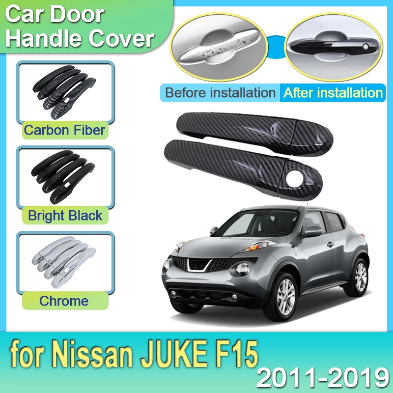 

4pcs Carbon Fiber Door Handle for Nissan JUKE F15 Infiniti ESQ 2011 2012 2013 2014 2015 2016 2017 2018 2019 Set Car Accessories