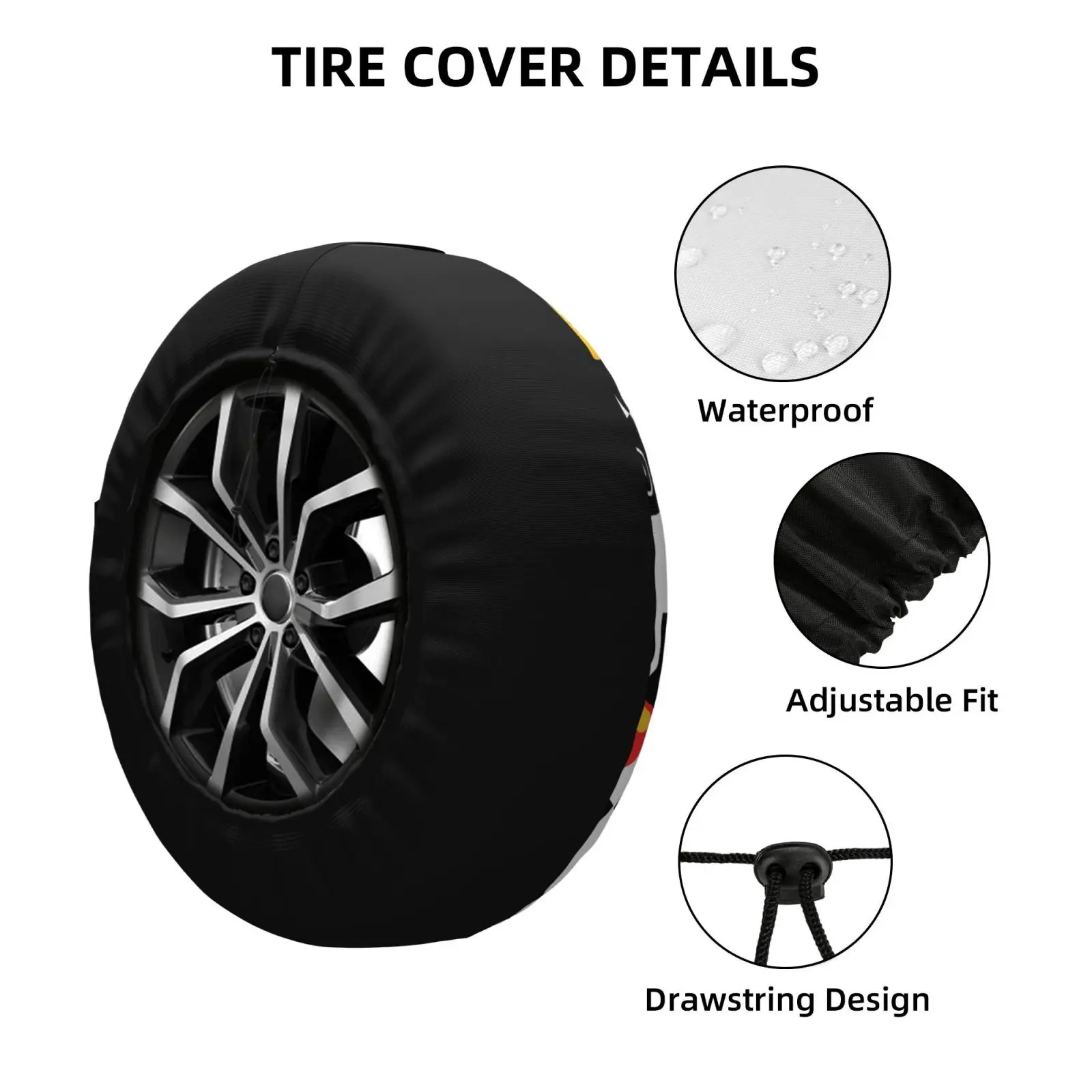 Psychedelic Mushroom Checkerboard Spare Tire Cover Universal 4WD 4x4SUV Wheel Protection Cover Automotive Parts 14