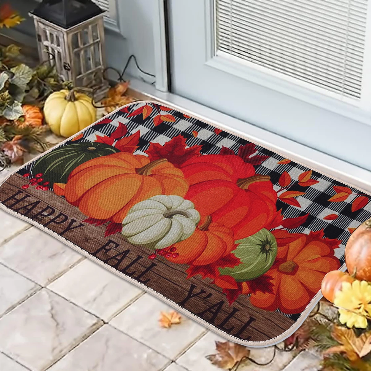 

Autumn Pumpkin Print Floor Mat Living Room Rugs Thanksgiving Home Autumn Front Door Door Mat Thanksgiving Home Decoration 2024