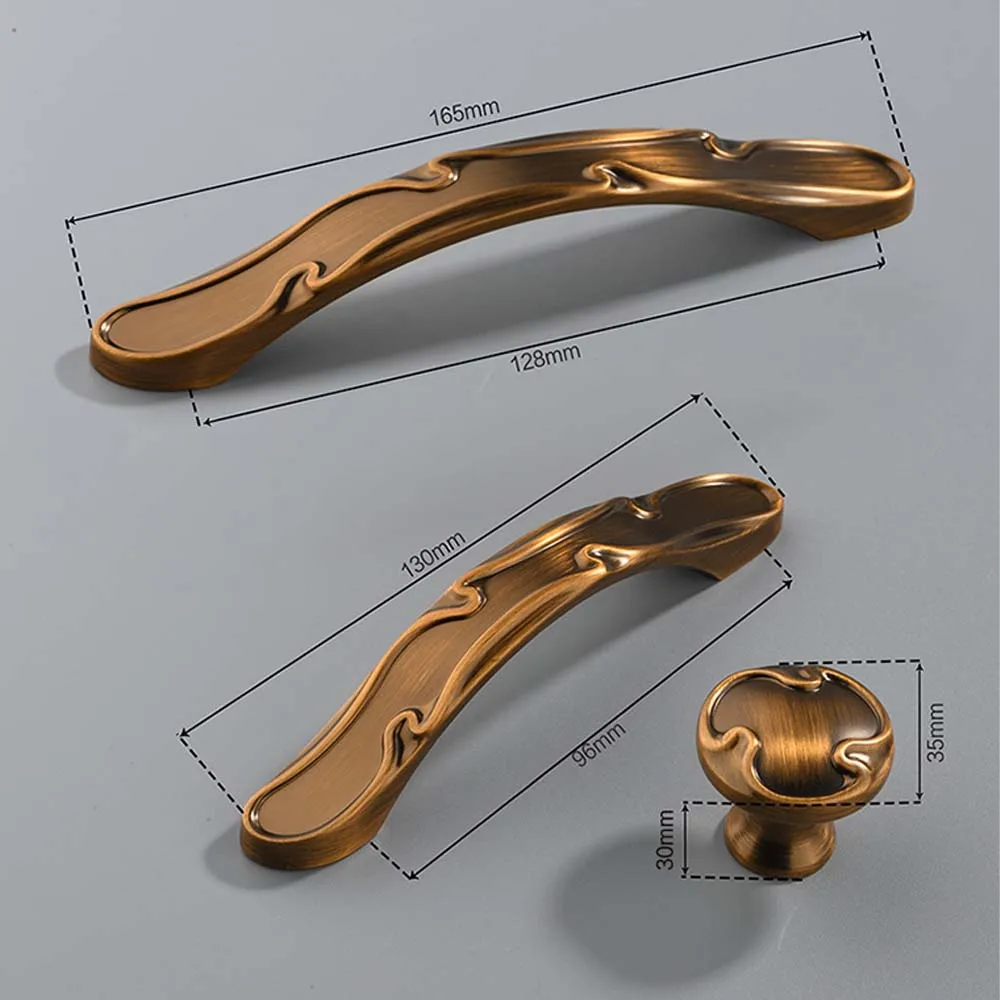 High-end European Light Luxury Wardrobe Door Handle Antique Copper Cabinet Shoe Cabinet Handle Golden Wine Cabinet Handle Knobs