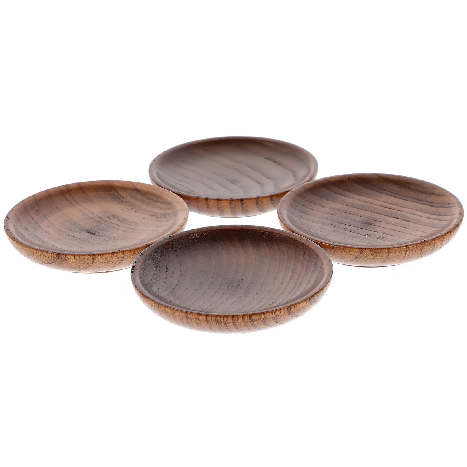 

2 pcs Mustard Dish Light Brown Wooden Sauce Dishes Kitchen Seasoning Small Bowls Dipping Plates Sushi Vinegar Family Safe
