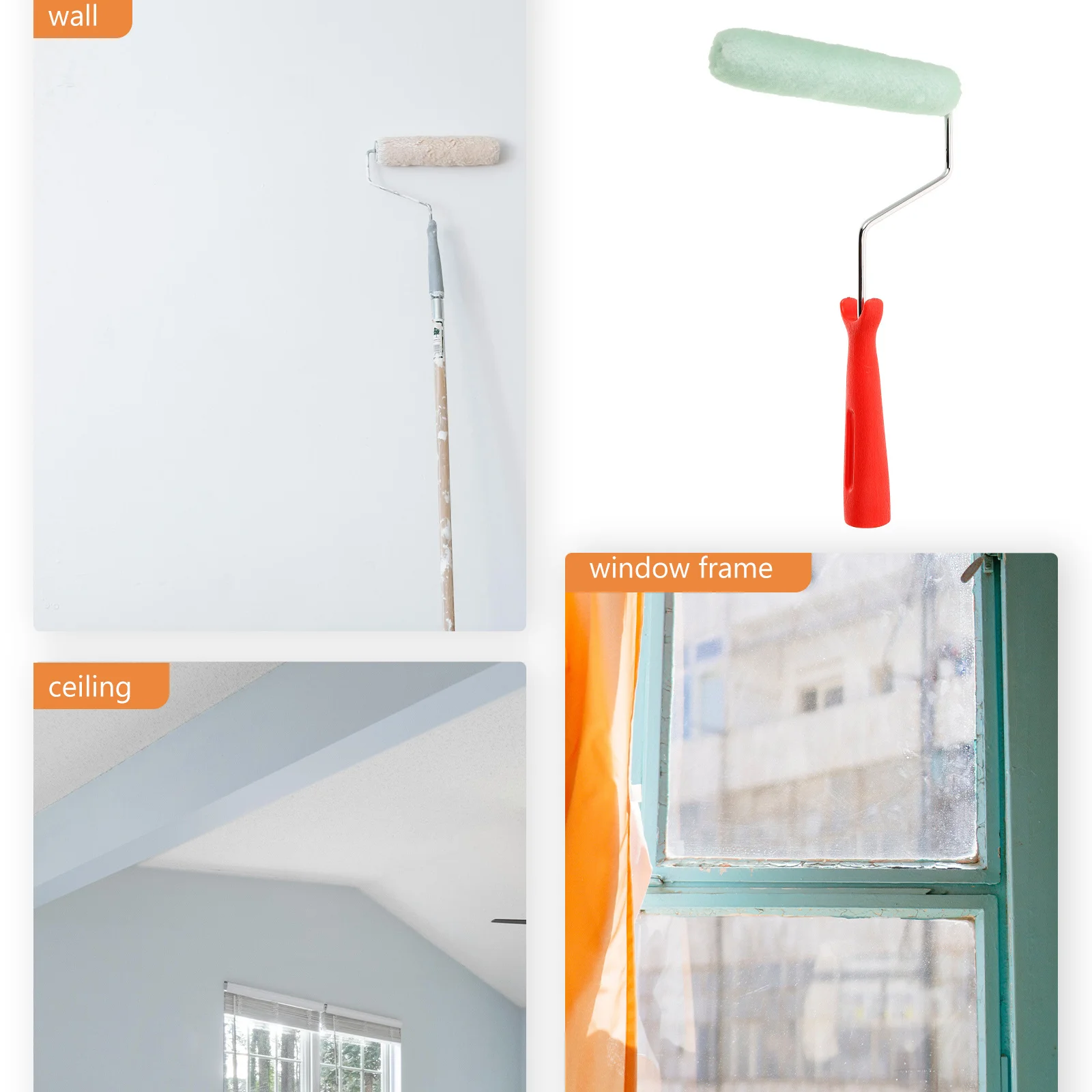 فرشاة متعددة الاستخدام لأسطوانة الطلاء الزيتي للجدران والأسقف وإطارات الأبواب والنوافذ DIY مجموعة لوازم الطلاء المنزلي للجدران الدوارة