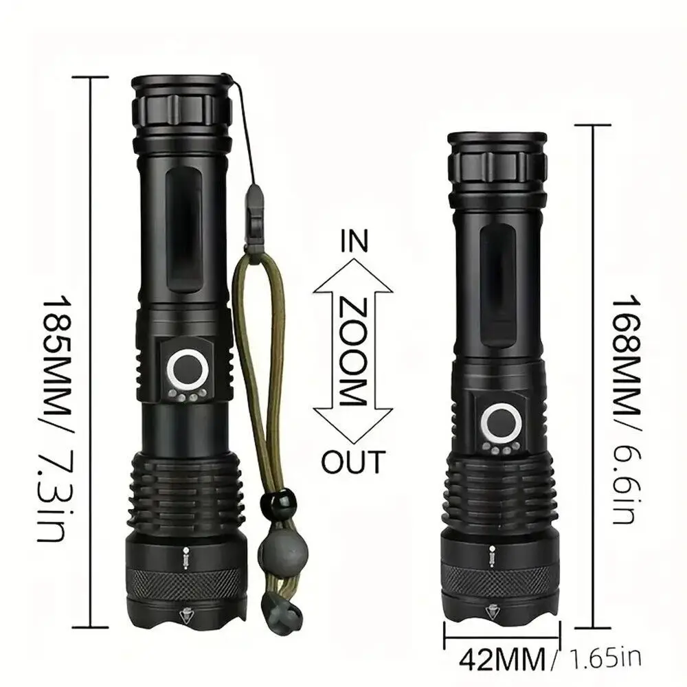 High Powered 90000000Lumens Super Bright Flashlight LED Rechargeable Torch Lamp