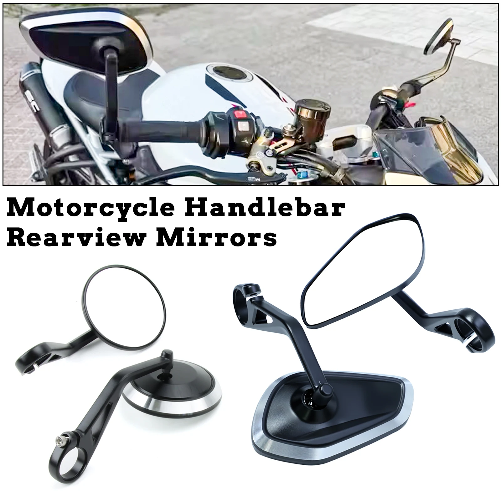 For Triumph Rocket 3 Street Triple S 765 765RS 765R Motorcycle Handlebar Rear View Mirrors Rocket 3 Handlebar Rotatable Mirrors