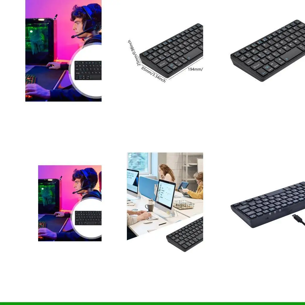 U55C Mode Ganda Nirkabel Bluetooth-Compatible Keyboard USB C Rechargeable Lightweight