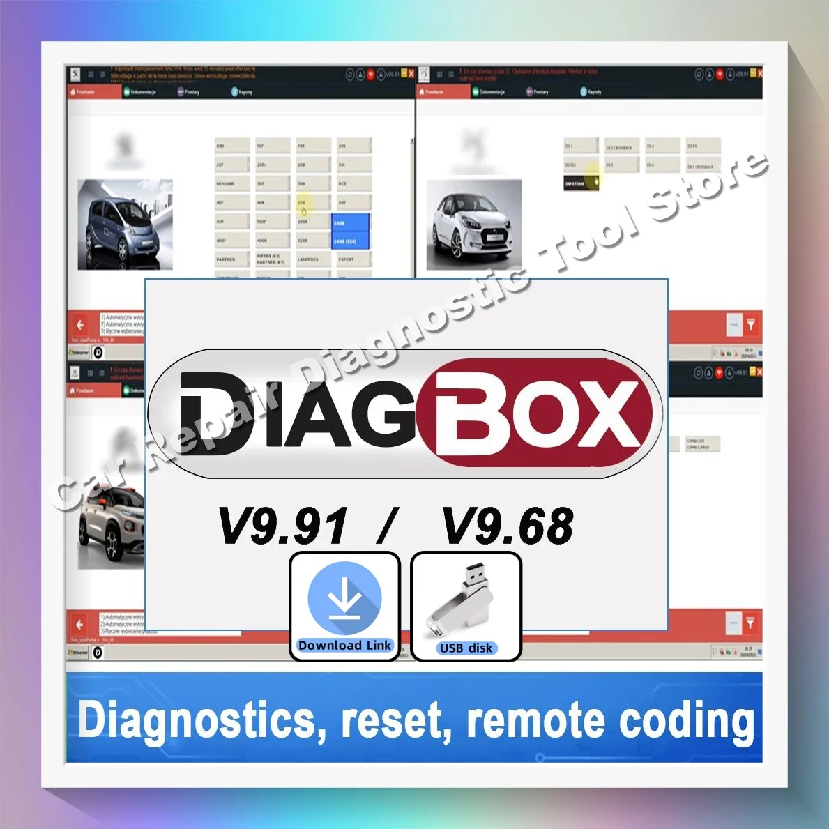 

Newest Diagbox V9.91 Diagbox V9.68 For Lexia3 PP2000 Diagbox 9.91 Full Adapter for Lexia 3 for Citroen&Peugeot Car Scanner Tool