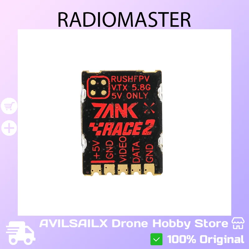 RUSHFPV TANK RACE2 FPV Racing VTX - Trasmettitore video ad alta potenza a 48 canali per drone RC