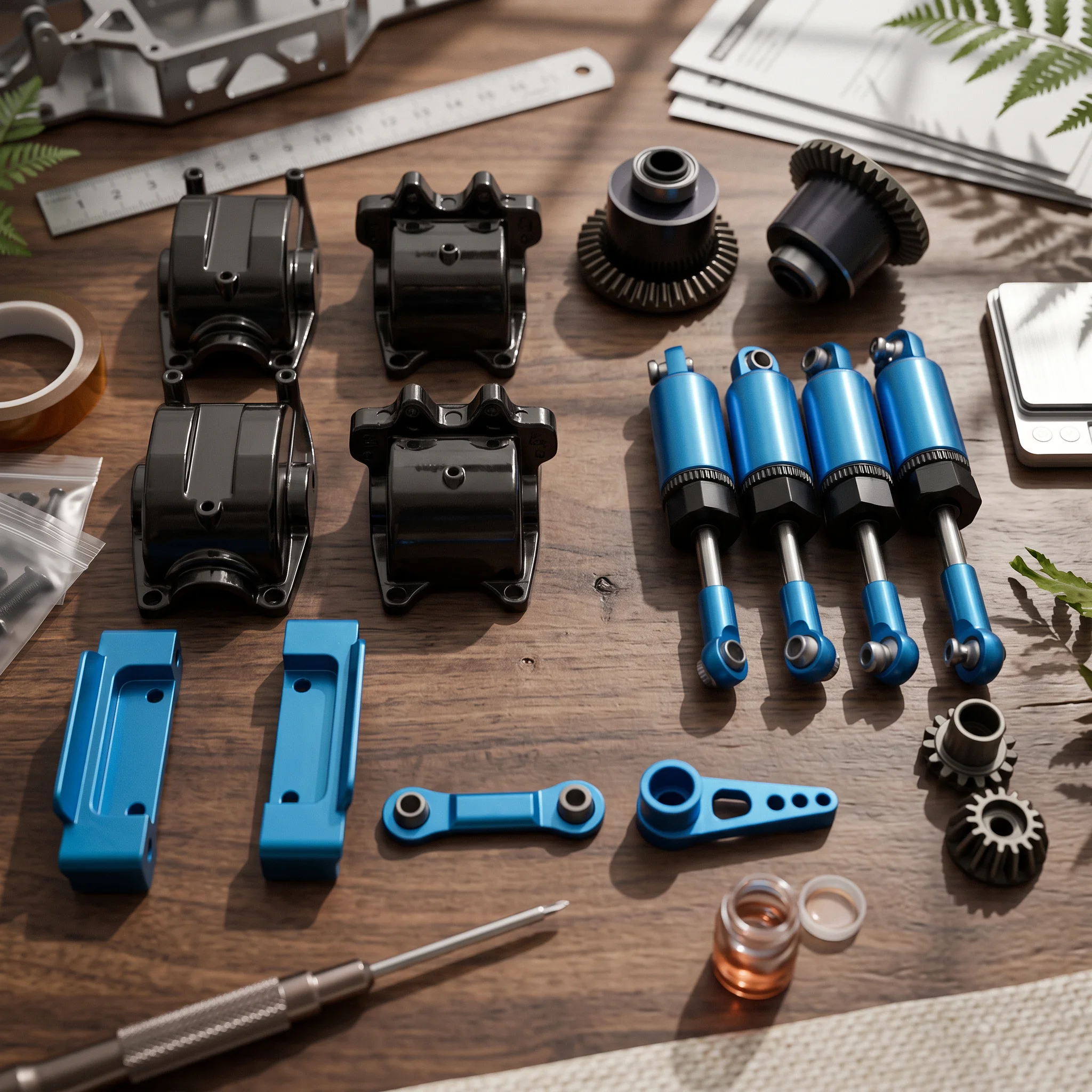 Differential Housing with Gears Exact Differential Gearbox Housing Cover Upgrade Kit High Compatibility Shock Absorbers