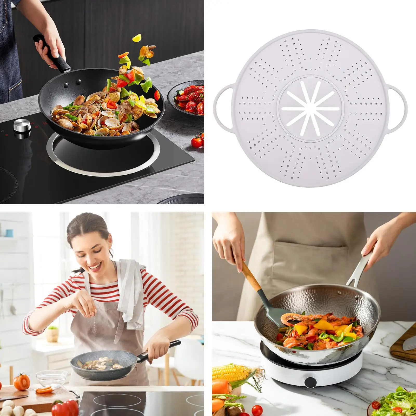 

Силиконовая защита от брызг для сковороды, крышка от брызг, складная крышка от брызг для сковороды, кастрюля с беконом, кухонная плита, кухня