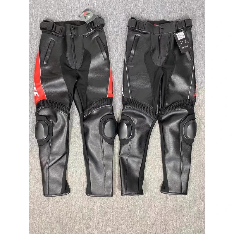 Pantalones de motociclismo para las cuatro estaciones para hombres y mujeres, pantalones de cuero anticaída para motocicleta pesada, transpirables