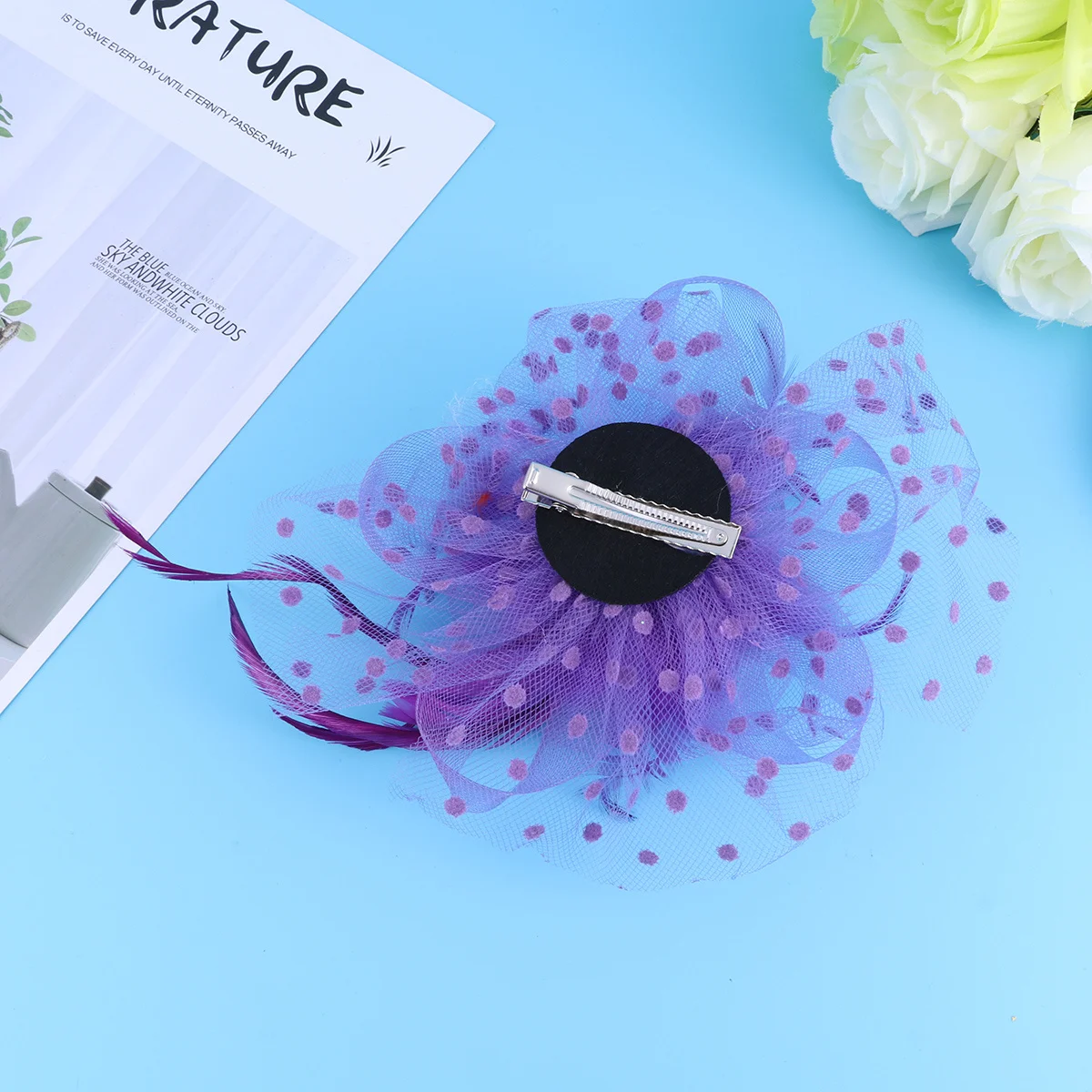 

Pearl Gauze Purple Hairpin Bridal Hair Clip Durable Comfortable for Wedding Beach Festival Party Accessories