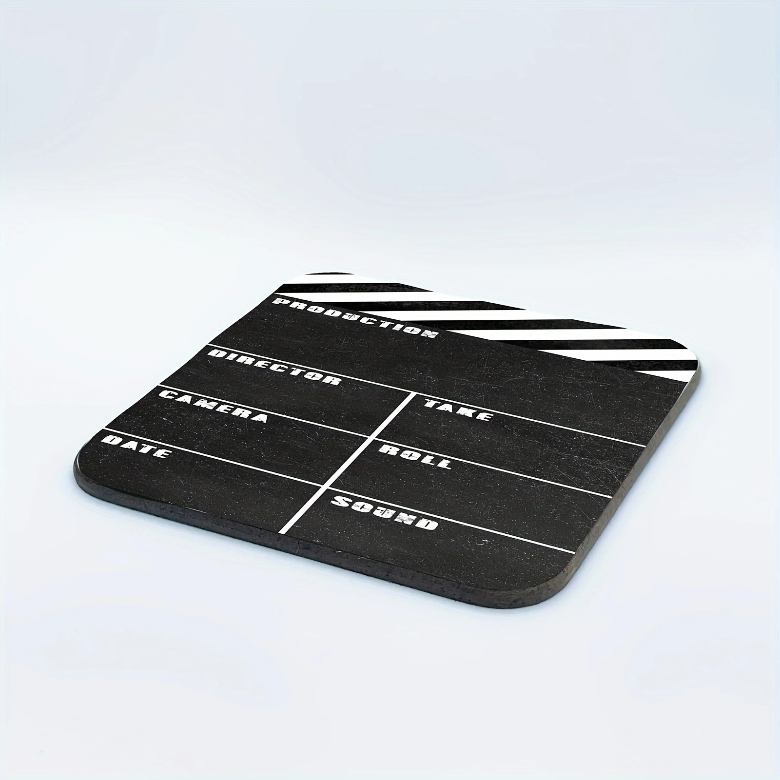 2D Flat 4pcs Movie Clapperboard Style Wooden Cup Mats Unique Cup Coasters Suitable Home Kitchen Decoration Movie Lovers Gifts