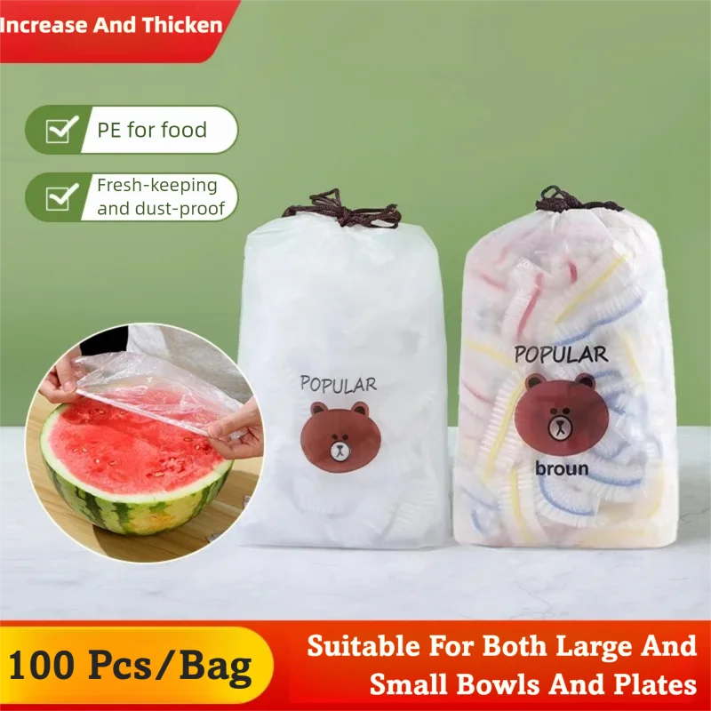 36-42CM  Reusable Disposable Food Cover  Elastic Plate Fruit Cover Lids Fresh-keeping Food Wrap Bags Covers Kitchen Accessories