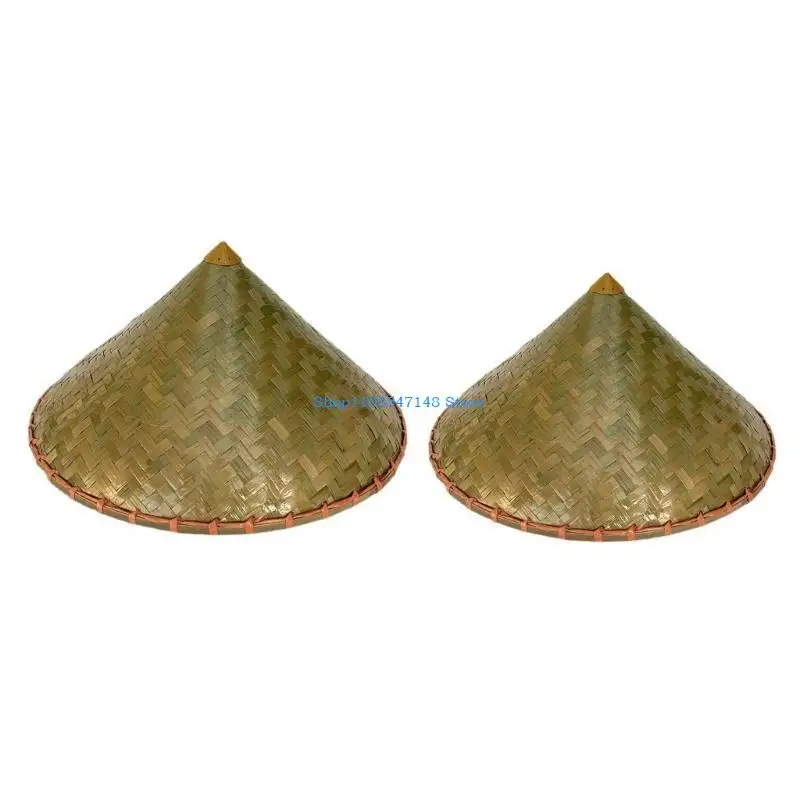 

P88B Bamboo Weave Hat for Men Women Chinese Traditional Sunproof Farmer Conical Hat