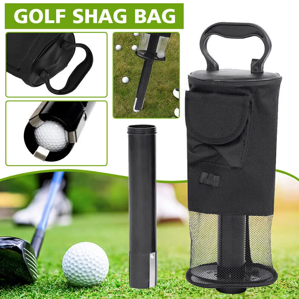 Golf Ball Shag Bag Practice Golf Ball Bag Holder Pick Up Receiver Tube Collector Golf Practice Range Training Amateur Golfers