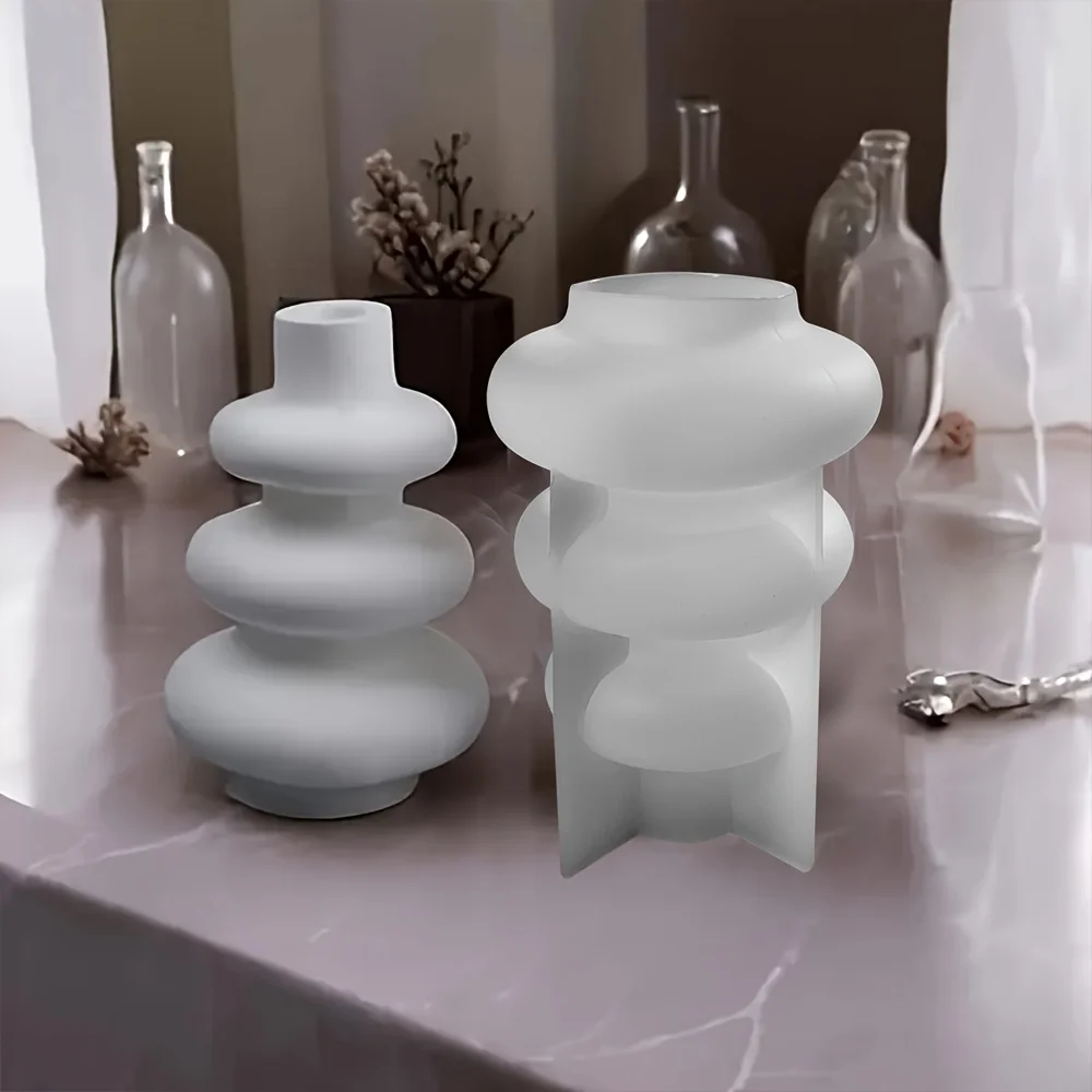 Nordische Spiral-Silikonform, DIY Gips-Harz-Vase, Heim-Kunstdekoration – Detail 5
