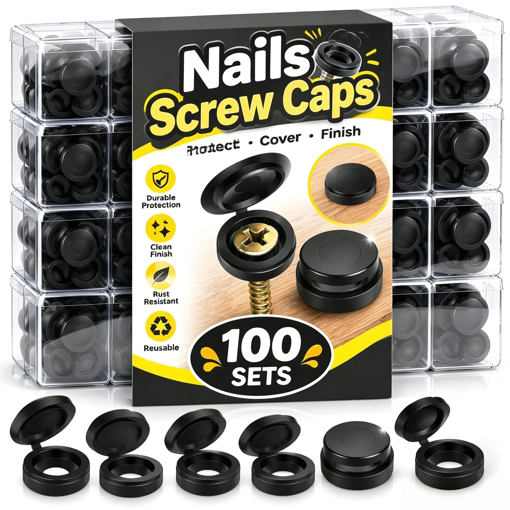 Nails Screw Caps Plastic Protective Covers 7 Colors Phillips Screw Decorative Cover Cross Screw Folding Cap