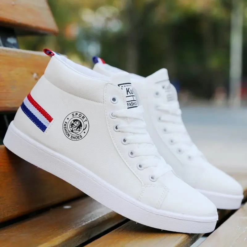 Men Canvas Casual Shoes Korean Version Summer Outdoor Fresh Breathable Middle Cylinder Men Causal Shoes Soft Sole Men Shoes