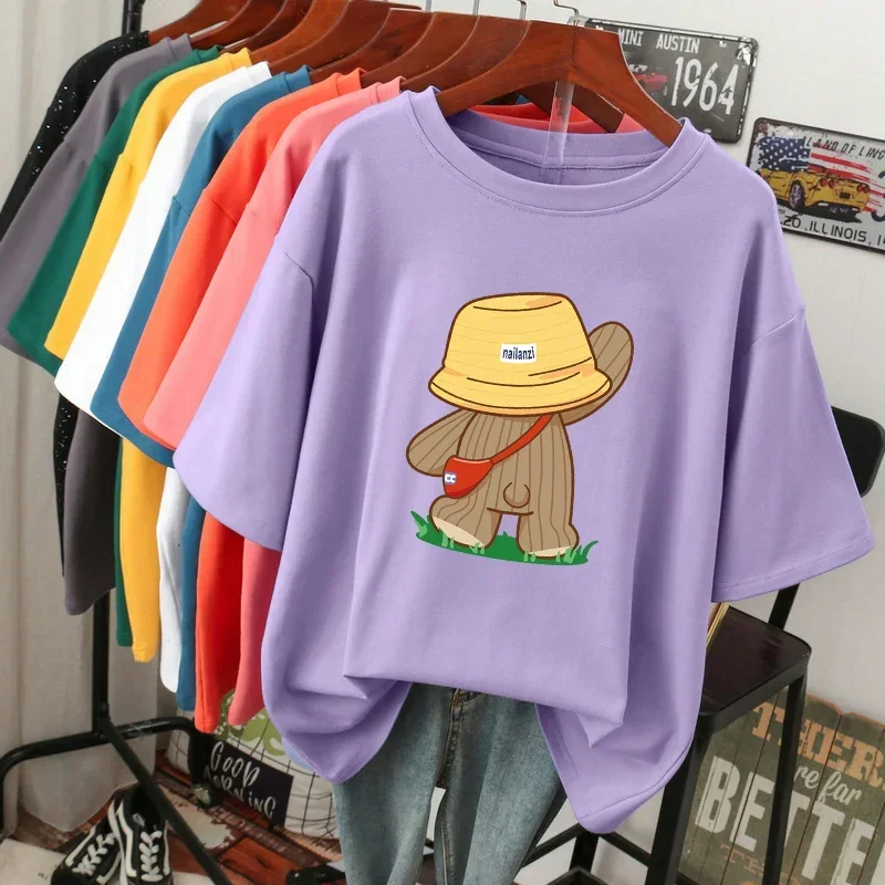 EBAIHUI Oversized T Shirts 100% Cotton Plus Size T Shirt Summer Top Tees Printed Japanese O Neck L-6XL Short Sleeve Tshirt Women