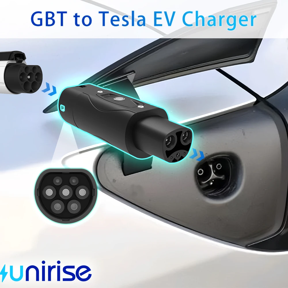 Unirise 32A محول GBT إلى تسلا شاحن سيارة كهربائية ل GB/T شحن محول إلى تسلا نموذج y/3/S/X EV موصل محول