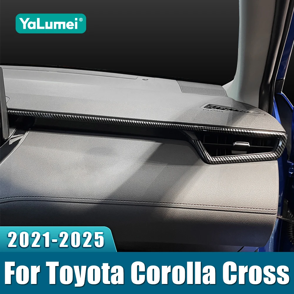 

For Toyota Corolla Cross XG10 2021 2022 2023 2024 2025 Hybrid LHD ABS Car Central Control Dashboard Trim Strip Cover Stickers