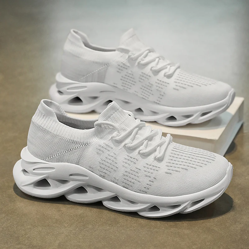 

Mens Walking Shoes Summer Breathe Lightweight Mesh Lace-up Sneakers Casual Flat Trendy 2025 New Running Shoes for Man