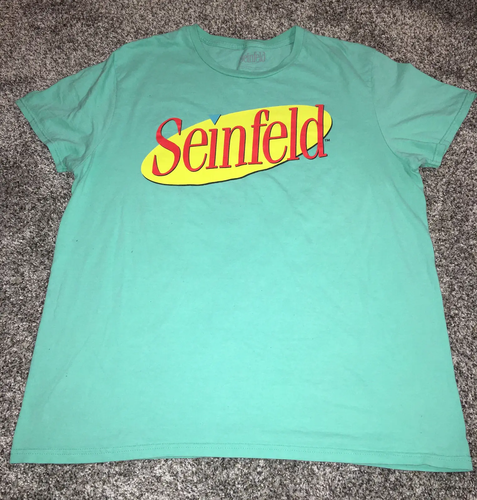 Seinfeld Logo T Shirt Mint Green 90’s Comedy T-Shirt Size Large