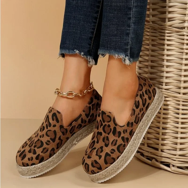 Leopard Women Loafers Shoes Flats Platform Sport Sneakers Casual Walking Running Shoes 2024 Summer Fashion New Female Zapatillas