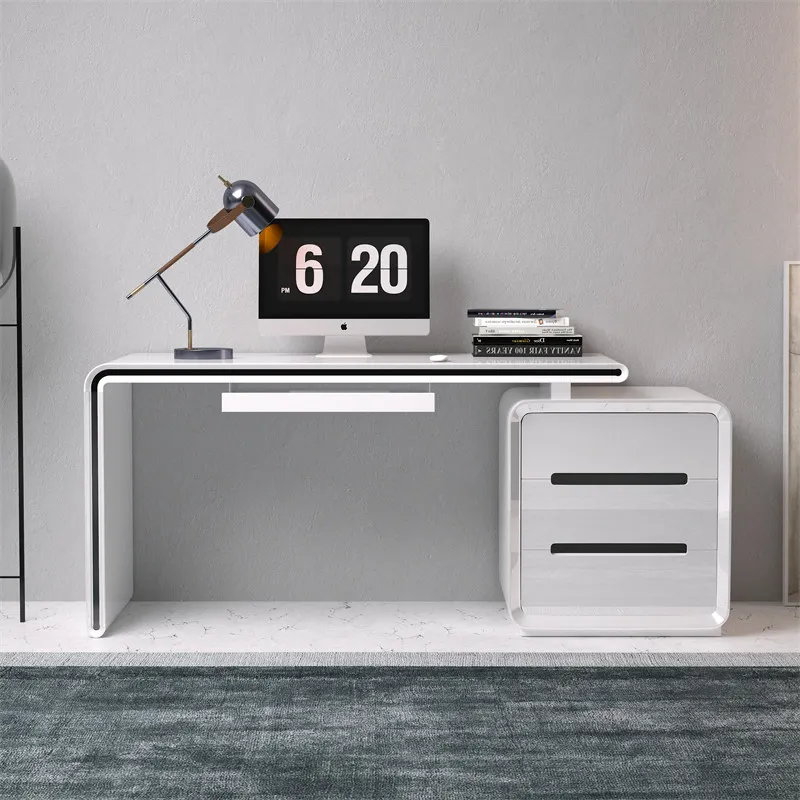 

Modern Minimalist Office Desk Wooden Aesthetic Design Nordic Crafts Study Office Desk Drawer Standing Tavolo Unique Furniture