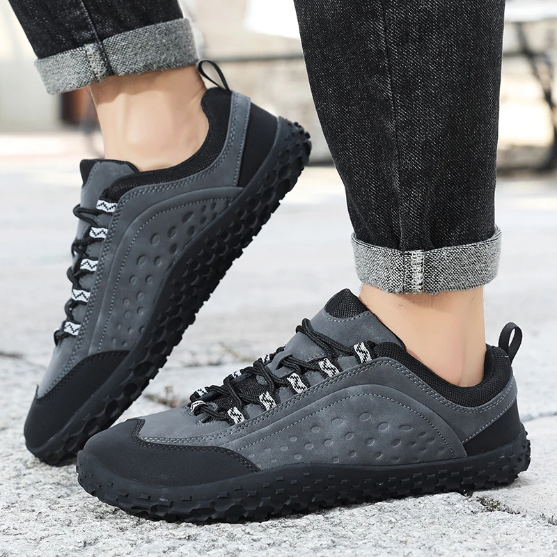 

Fashion Unisex Wider Shoes New Flats Soft Zero Drop Sole Wider Toe Sneakes Breathable Mesh Men Barefoot Wide-toed Shoes Big Size