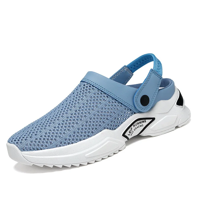 2023 Summer Flip-Flops Large Size Cross-Border Men's Half Slippers Men's Sandals Student Hole Closed Toe Sandals Beach Shoes