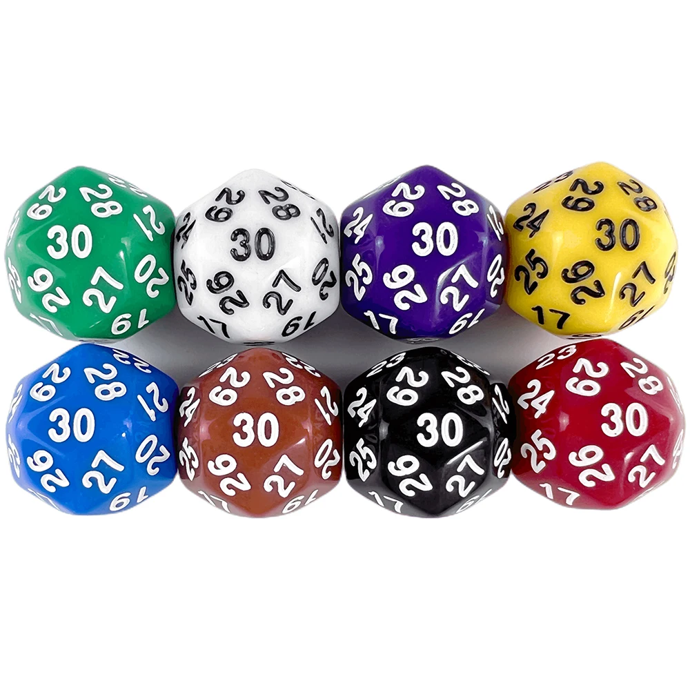 1pc D30 Dice Solid Color Polyhedral Dice for DND RPG Board Game Party Games