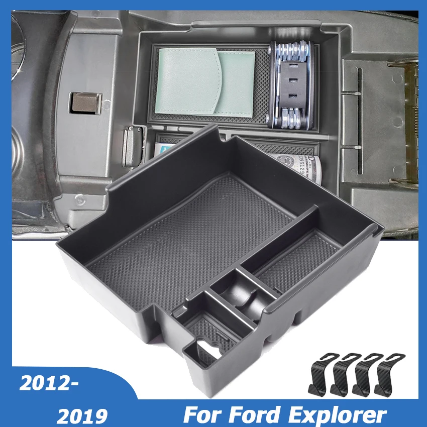 

For Ford Explorer 2012-2016 2017 2018 2019 Center Console Armrest Storage Box Tray Organizer Container Car Accessories