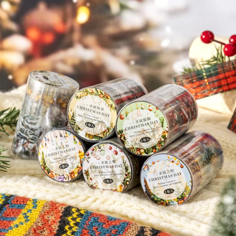 65mm * 2m/roll Christmas Eve Series PET Sticker Creative DIY Handmade Scrapbook Diary Aesthetics Stationery Sticker Masking Tape image 6
