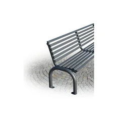 Hgh quality outdoor metal bench with backrest made in Italy for urban furniture