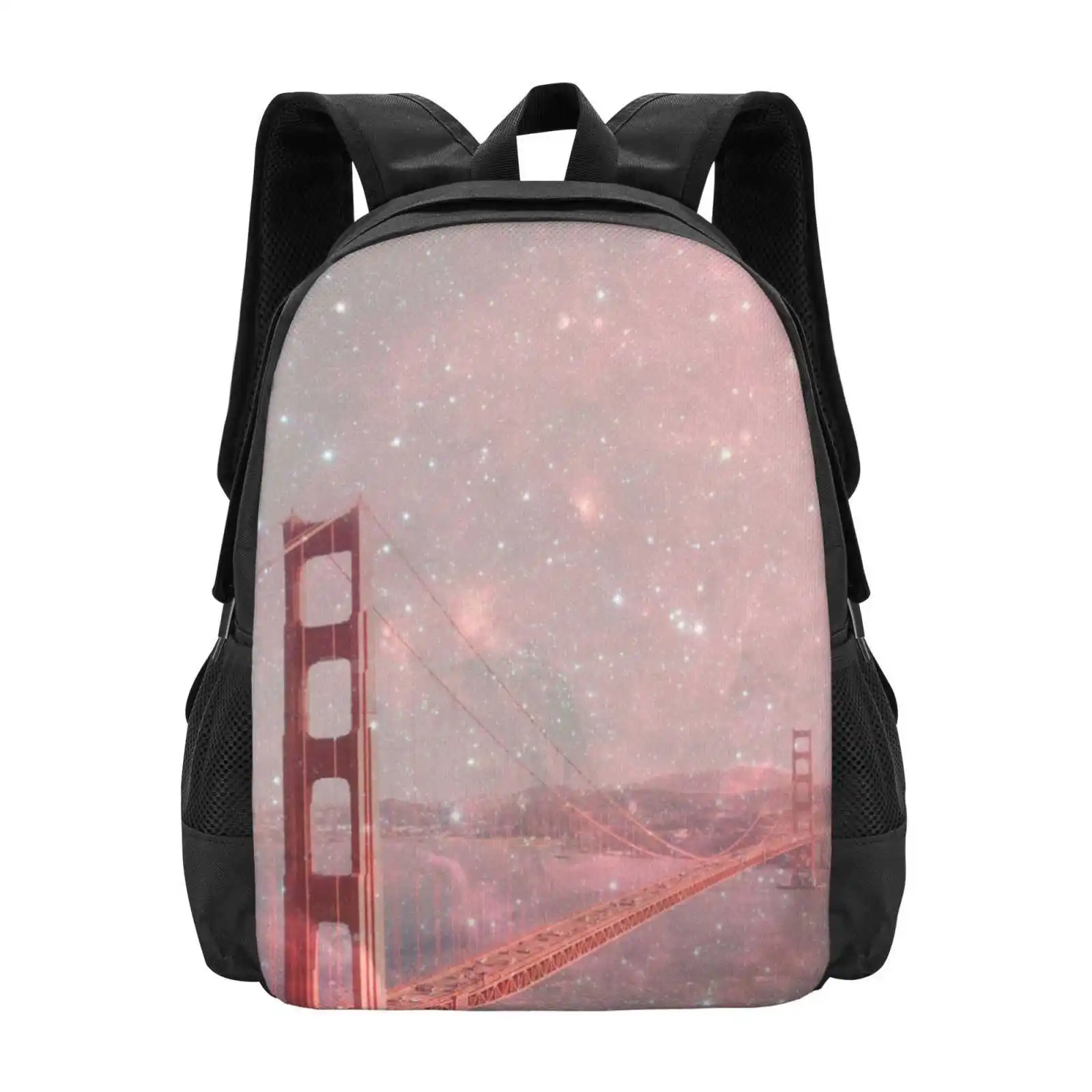 Covering San Francisco School Bag Big Capacity Backpack Laptop Stars Glitter Space Galaxy Nebula Air Sky Sf San Francisco