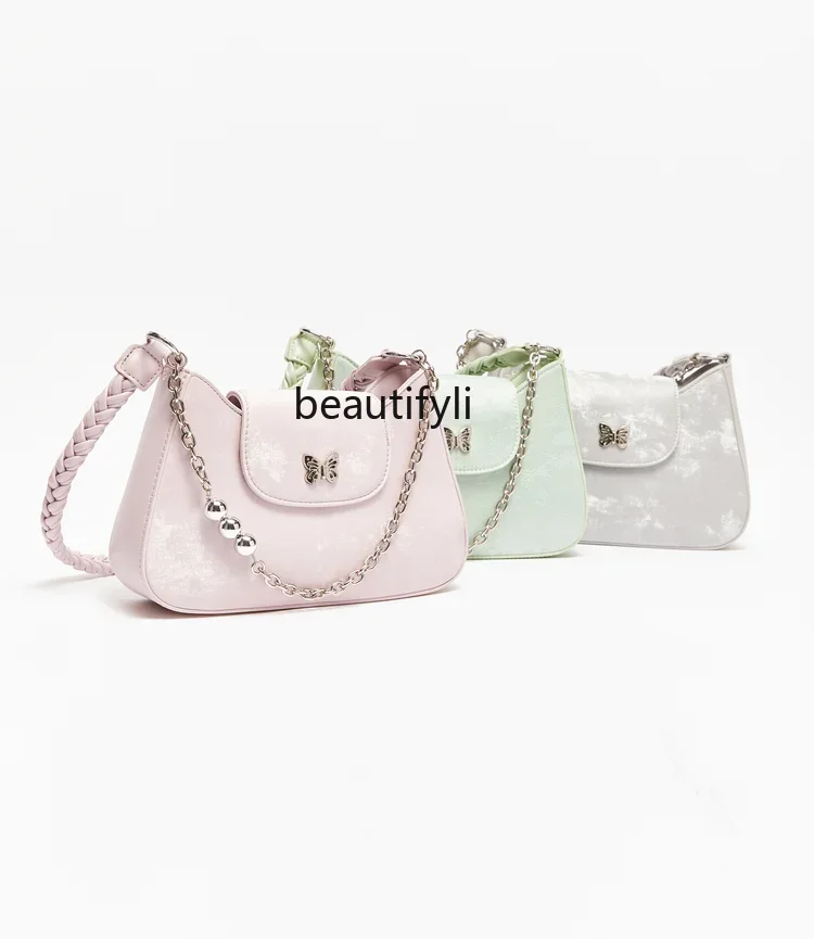 Underarm bag summer cold brew new Chinese style smudge hand shoulder strap bow women's bag