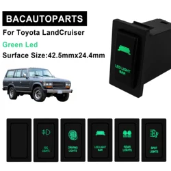 Car Push Switch 12V Green Led Bar REAR/SPOT/FOG/DRIVING LIGHTS for TOYOTA Prado 90 95 LandCruiser Button Accessories Replacement
