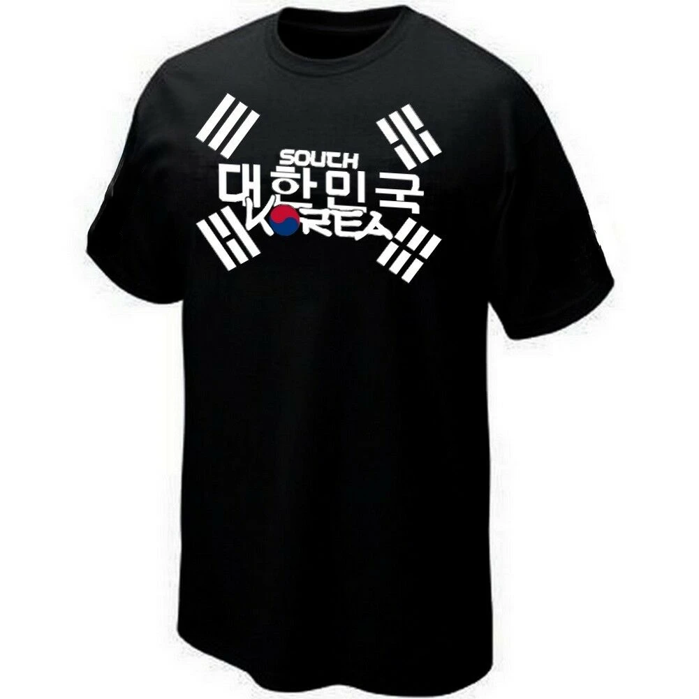 

Novelty Korean Font South Korea Flag Gift T Shirt. 100% Cotton Short Sleeve O-Neck Casual T-shirts Loose Top New Size S-3XL