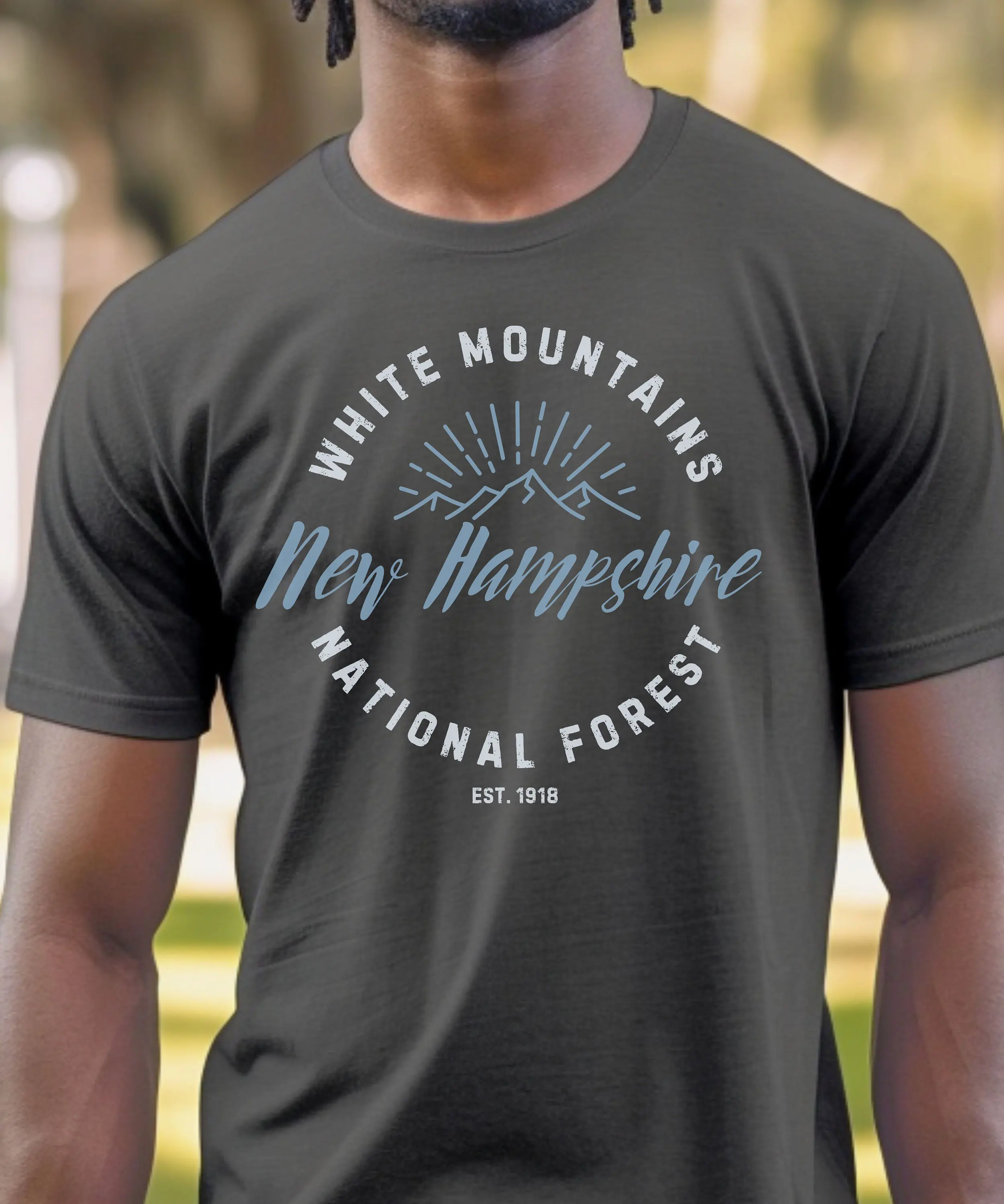 New Men's T-shirts White Mountains National Forest T-Shirt: New Hampshire High-quality Fashionable Trendy Casual and Comfortable