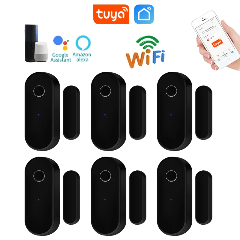 Tuya WiFi Door Window Detector Smart Life APP Remote Control Notification Alarm Sensor Compatible with Alexa Google Assistant