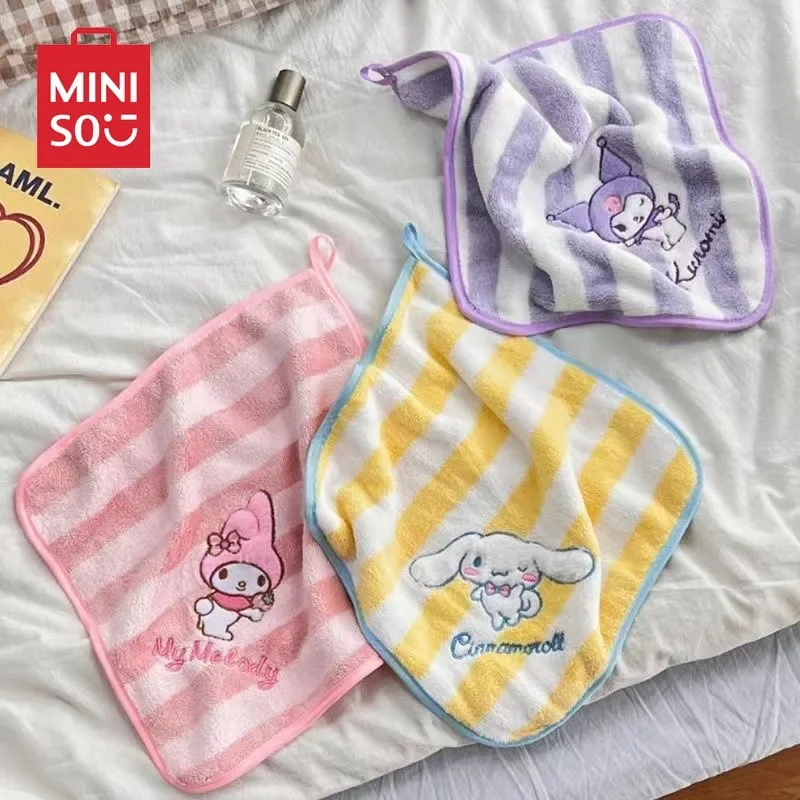 Sanrio Fashion Striped New Print Baby Towel Children's Face Wash Soft Quick Drying Bathing Kindergarten Hand Wiping Gift Winter