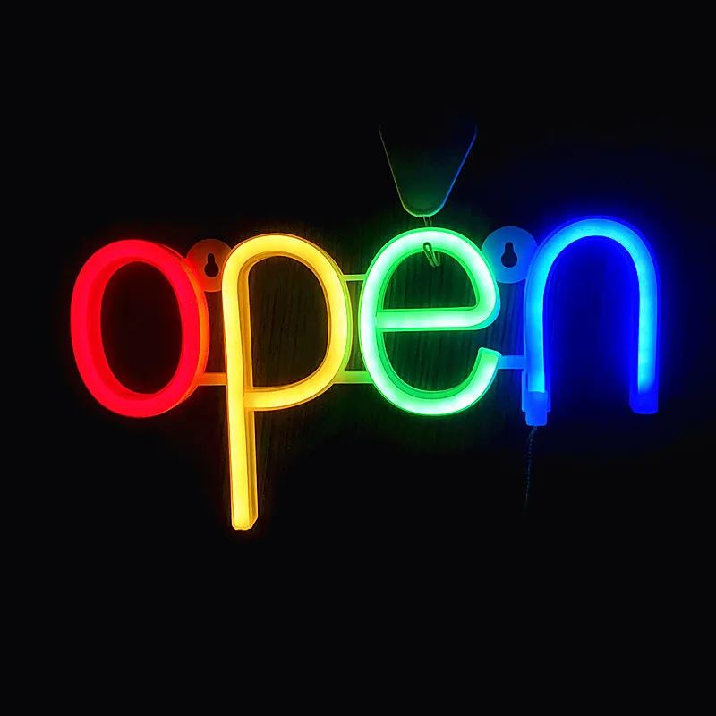 

1pc LED Open Neon Sign USB Batteries Powered Neon Light, Letters Decorative Night Lights For Bedroom Wedding Birthday Party Wall