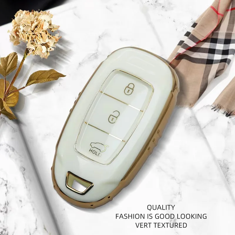 Luxurious Remote Key Case Cover For Hyundai Kona I30 IX35 Solaris Azera Elantra Grandeur IG Santa Fe Palisade Car Accessories - view 5