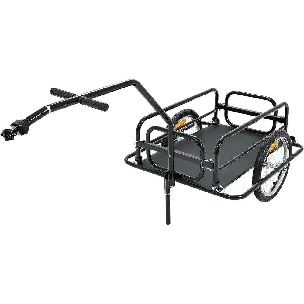 Heavy-Duty 110 lbs Capacity Bike Cargo Trailer with 16 Wheels, Universal Hitch for Hauling, Pets, Shopping, and Outdoor Activiti