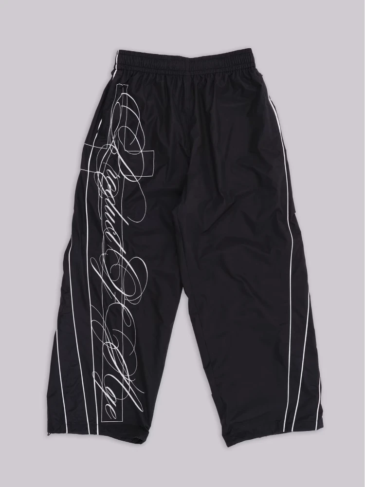 Retro fashion clothing men's American printed high waisted straight leg wide leg pants women's hip-hop street oversized