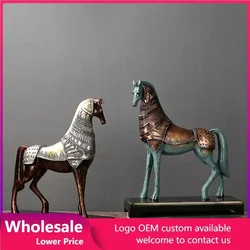 European Luxury Ornaments Office Decoration Home Furnishing Crafts Decor Lucky War Horse Resinic Figurine Custom